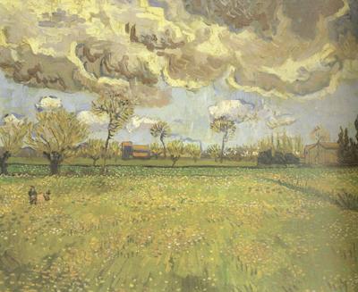 Vincent Van Gogh Landscape under a Stormy Sky (nn04) China oil painting art
